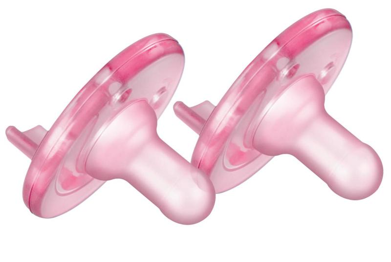 Swehoo フィリップス Avent Soothie Pacifier おしゃぶり 3ヶ月～(3m+)用 2個パック (ピンク＆ピンク) ..