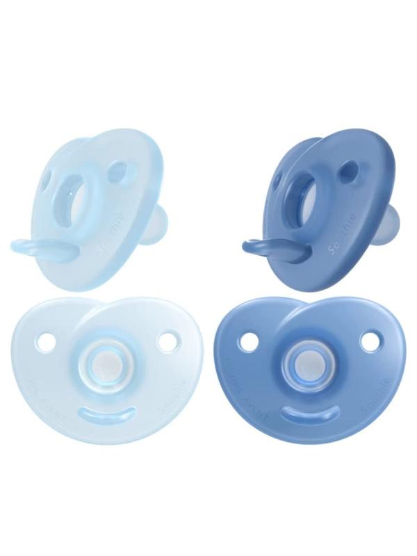 Philips AVENT フィリップス Shape Pacifier おしゃぶり ハート 0～3ヶ月 2個セット (ブルー＋ライトブ..