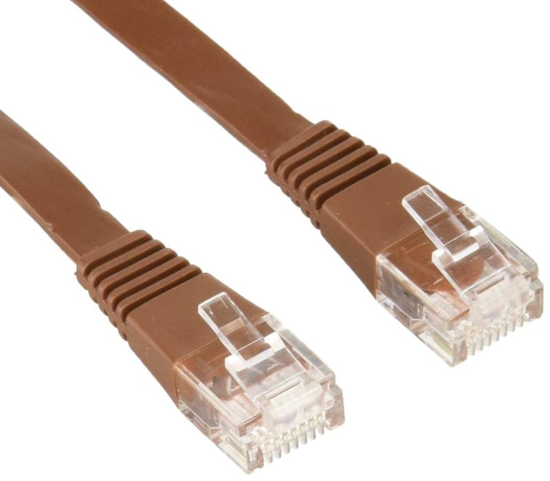 グリーンハウス カテゴリー6対応LANケーブル(ストレートタイプ)、フラットケーブル ブラウン 高速10ギガビットモデル GH-CBESF6シリーズ
