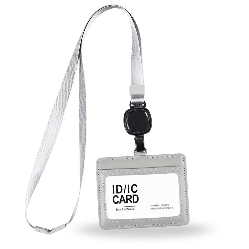 [ORVEE] IDカードホルダー カードホルダー 首掛け 両面 カード収納 パスケース リール付き ネームホルダー idケース レディース メンズ クリア ネックストラップ 伸縮 名札 ホルダー 定期入れ