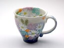 工房ゆずりは 青彩花化粧 マグカップ 瀬戸焼 手造り 手描き 陶器 お花 の うつわ プレゼント 母の日 敬老の日 海外へのお土産 ラッピング 無料