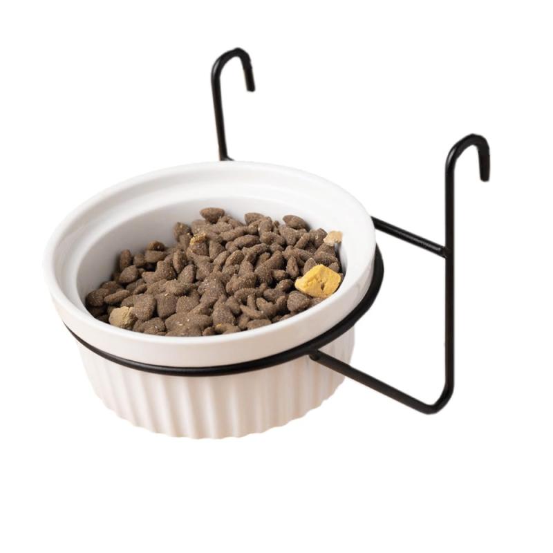 猫食器 猫ボウル 陶器 犬ボウル フードボウル ごはん皿 お水と餌入れ 400ml 猫 犬用 吊り下げ式 お手入れ簡単 滑り止め ウォーターボウ..