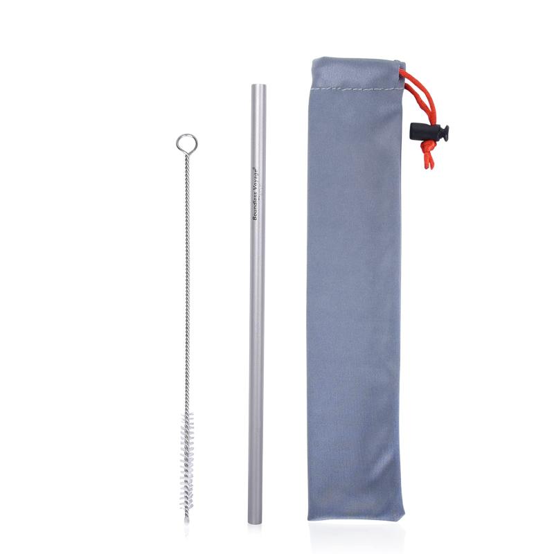 iBasingo 超軽量 純チタン製 ストロー 曲げとストレート 原色 食器 飲料 再利用可能 健康 持ち運び簡単..