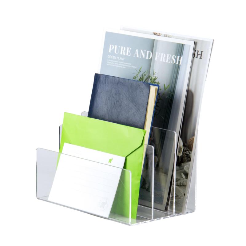 Andacar デスク上置き棚 収納ラック 3仕切りラック ファイルボックス 机上ラック オフィス収納ラック ..