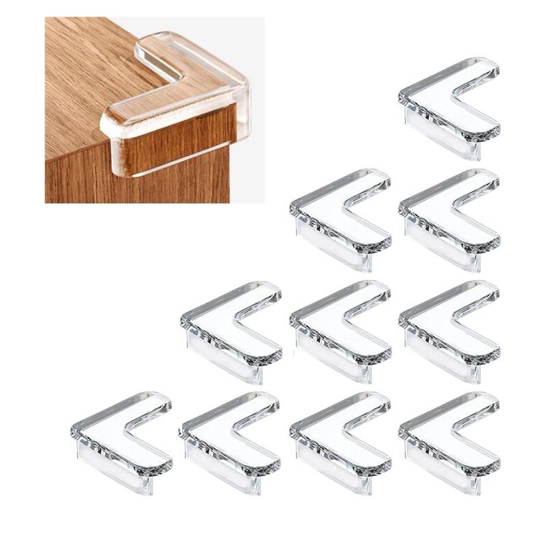 コーナーガード 透明 10個セット L型 強力両面テープ付き ベビー安全 家具角保護 ケガ防止 [並行輸入品]