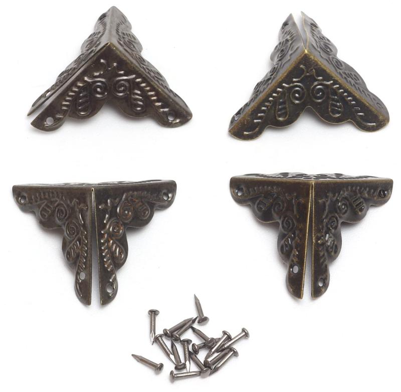 オーディオファン コーナー金具 三方 約25mm × 25mm × 35mm 木箱 ボックス用 プロテクタ 装飾品 アンテ..