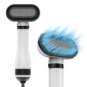 ペト ドライヤー 猫 犬用ドライヤー グルーミング ペットヘア乾燥機 2IN1多機能 乾かす 簡単 楽 低騒音 片手操作 温度 風量 調節可能 (白い)