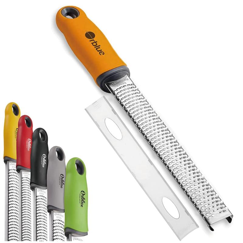 【料理研究家が推薦】オーブルー おろし器 おろし金 プレミアム ゼスター グレーター | チーズおろし 丈夫で長持ち さびにくいステンレス | 保護カバー付 食洗機対応