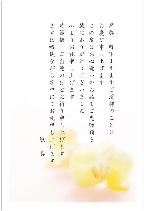 アルファプリントサービス お礼状ハガキ コチョウラン