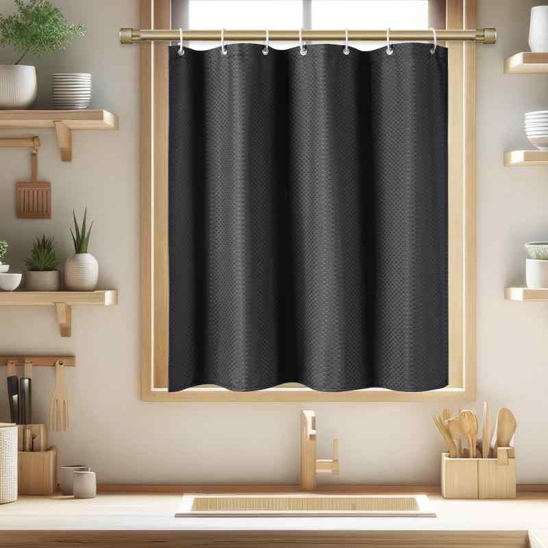 AooHome お風呂 小窓カーテン 浴室窓カーテン 防水防カビ 目隠し 断熱 遮熱 リング付き シャワーカーテン 速乾 間仕切り 高密度生地 ユニットバス 浴室 花柄 リング付き 取付簡単 サイズ・色