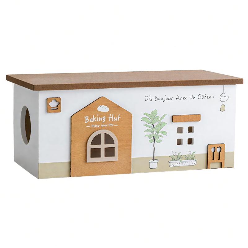 Calife 北欧インテリア ハンドメード木製電源タップ &amp; ケーブルボックス コンセント収納ボックス ..