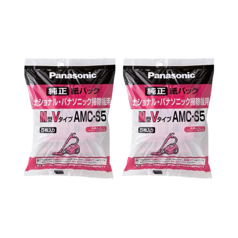 楽天PON卓ショップ掃除機用紙パック 純正 5枚入り 交換用 紙パック（M型Vタイプ） AMC-S5 （2個セット）