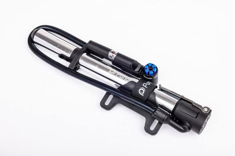 パナレーサー(Panaracer) 自転車 空気入れ ワンタッチ装着 携帯ポンプ 高圧 空気圧計付 米/仏対応 黒/シルバー