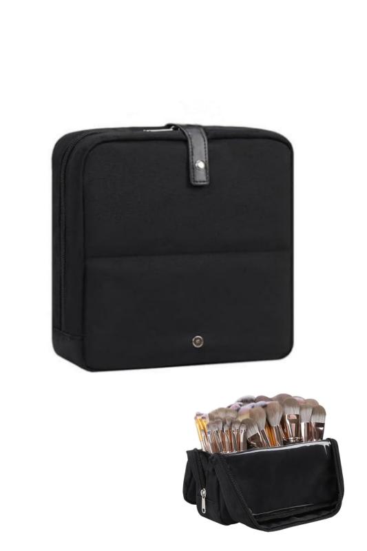 YINKE メイクブラシ収納ポーチ メイクブラシケース プロ 化粧筆入れ 化粧ポーチ 自立 仕切り板調節可能..