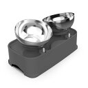 PETTOM 木製 ペット フードボウル ボウルスタンド セット 角度と高さ調節可能 滑り止めの犬猫用食器 食台 と2つ壊れにくい 餌入れお皿