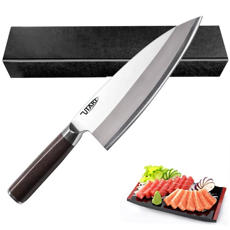 Utaki 出刃包丁 和包丁 180mm 片刃右利き 家庭用包丁 ドイツ1.4116ステンレス単層材 捌き サバキ