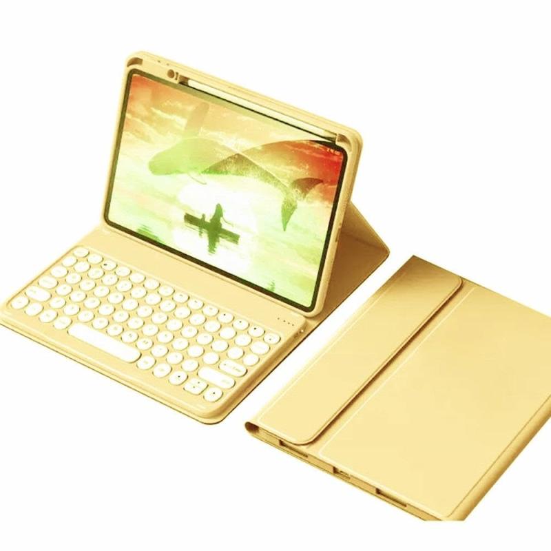 iPad 10 9 8 7 Pro 11 12.9 Mini 6 キーボードケース 丸型キー 可愛い アイパッド ケース キャンディーカラー レデイース マグネット 分離式 カラーキーボード