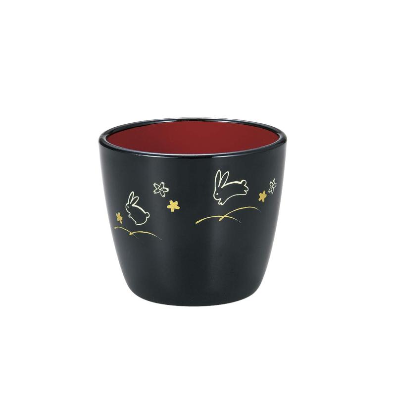 宮本産業 そば猪口 黒 240ml 夢うさぎ 麺つゆ入 4512951079920