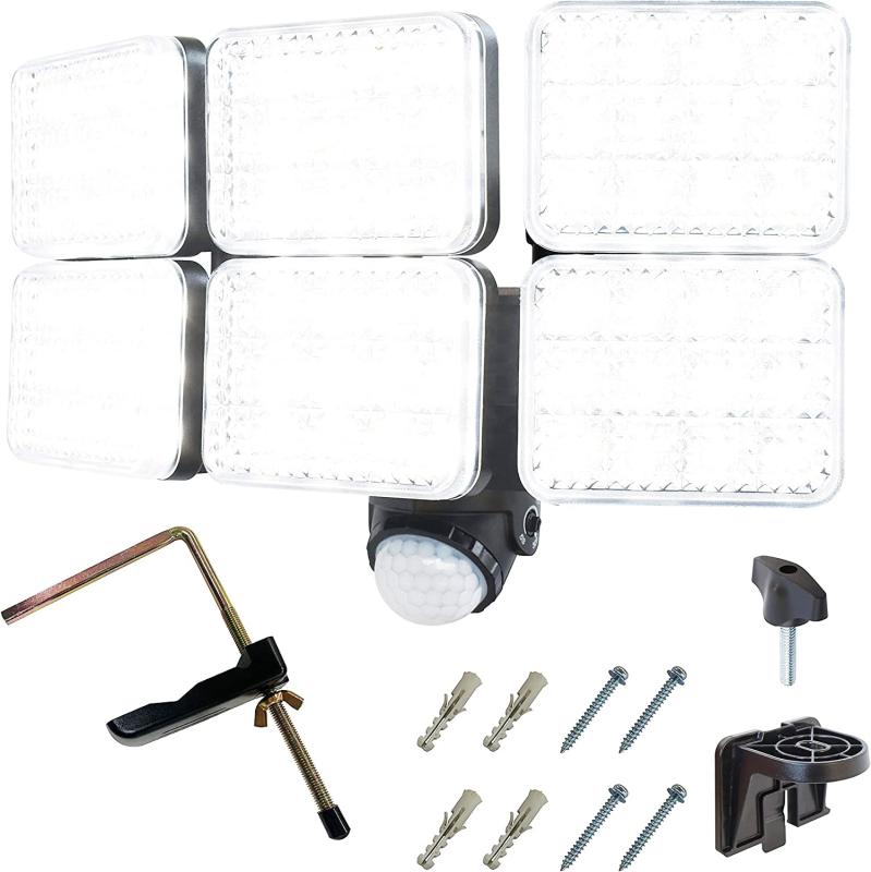 DAISHIN DLA-10T600 センサーライト 6000ルーメン 6灯式 100v コンセント ac 100v 調整 調光 駐車場 賃貸 業務用 調整 取付ブラケット 配管 防水規格 防雨 停電 威嚇 内玄関 屋外 人感 屋外 防水 明るい