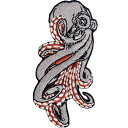 たこ刺繍のバッジのアイロン付けまたは縫い付けるワッペン(3)