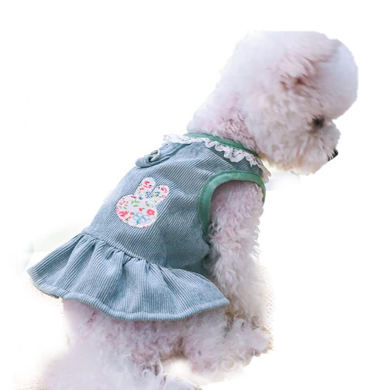 YOASONEK 犬服 ドレス スカート お姫様 ウサギ パターン 洋服 春 夏 丸首ドレス 超小型 小型犬 中型犬 ..