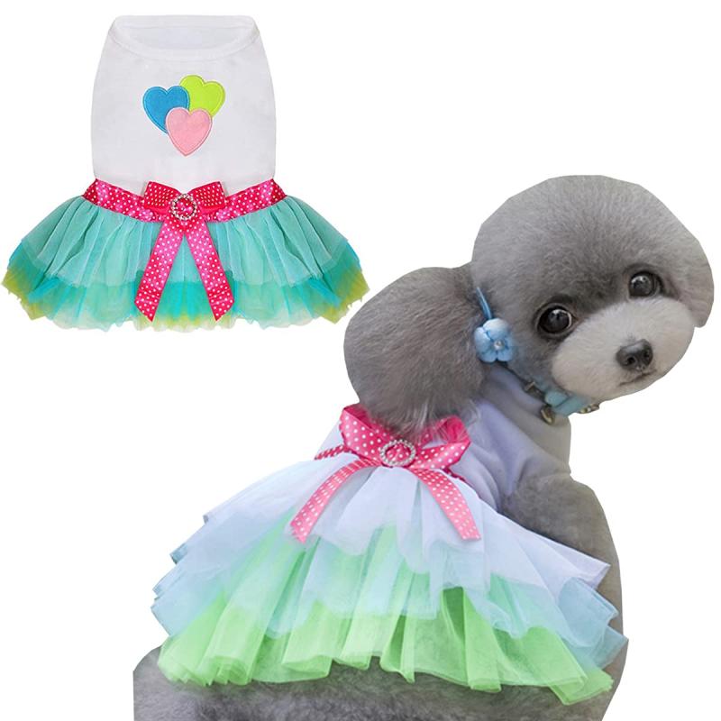 犬のドレス高級子犬のスカート犬の服プリンセスドレス結婚式のイブニングドレスツツスカート赤い唇小さ..