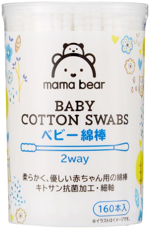 Mama Bear ベビー綿棒 2way 160本x6個