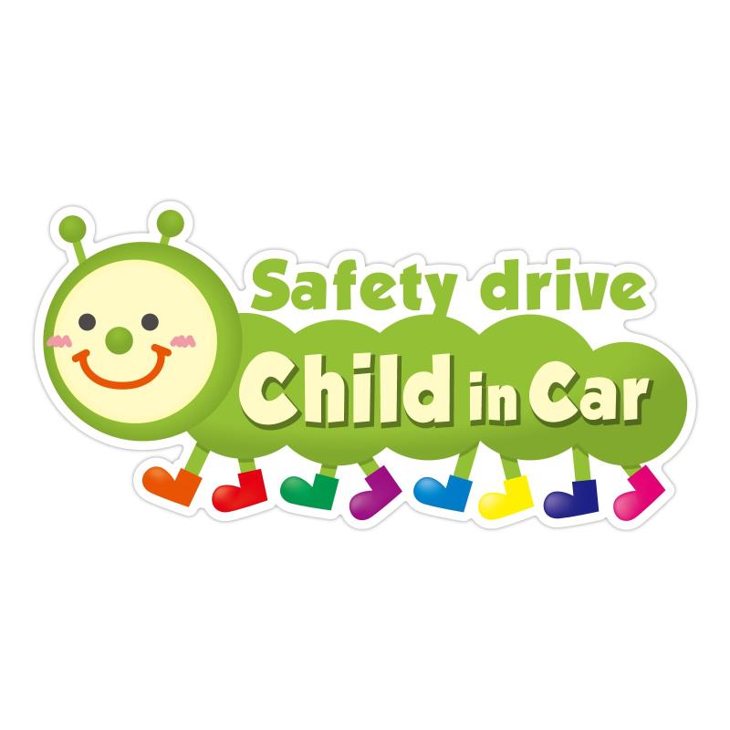 イモムシさんステッカー フルカラー版 多色 カラフルな可愛いキャラクター カー用 ステッカー