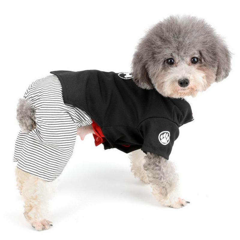 ZUNEA 犬服 和服 和装 着物 袴 ドッグウェア ボーダー柄 つなぎ ロンパース ペット猫小型犬 服 和風 スカート ワンピース クリスマス ハロウィン コスチューム 春 夏 秋冬 お祭り お正月 七五