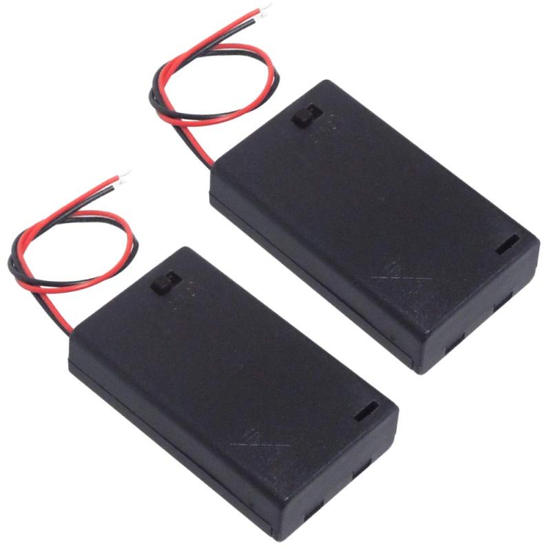 KAUMO 電池ボックス 単4電池×3 直列 4.5V電池ケース ON/OFFスイッチ付き 電池ホルダー (2個)