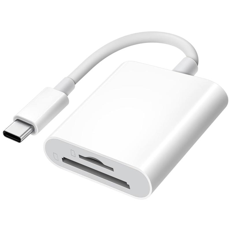 SDカードリーダー タイプc USB3.0高速転送 OTG機能 スマホ転送対応 ビデオ設定不要 高精細写真動画 音声ファイル 双方向データ転送 i-Phone 16/i-Pad Pro/MacBook/Chromebook/Android対応 写真動画保