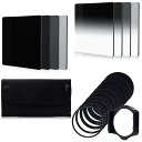XCSOURCE 角形フィルターセット 8枚 ND2 ND4 ND8 ND16 GND2 GND4 GN8 GND16 9枚金属アダプターリング 1枚ホルダー ...