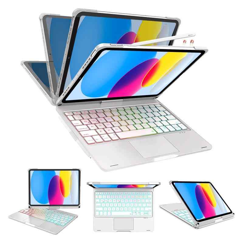 iPad Air6 (M2) 11インチ 2024 キーボード付きケース iPad Pro 11第1/2/3/4世代/iPad Air第4/5/6世代通用 高精度タッチパッド付き 7色バ ックライト Apple pencilを充電可能 Type-C接続急