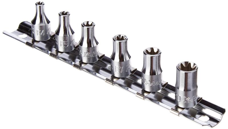 コーケン 3/8(9.5mm)SQ. ヘックスビットソケットレールセット 全長38mm 8ヶ組 RS3010M/8-L38