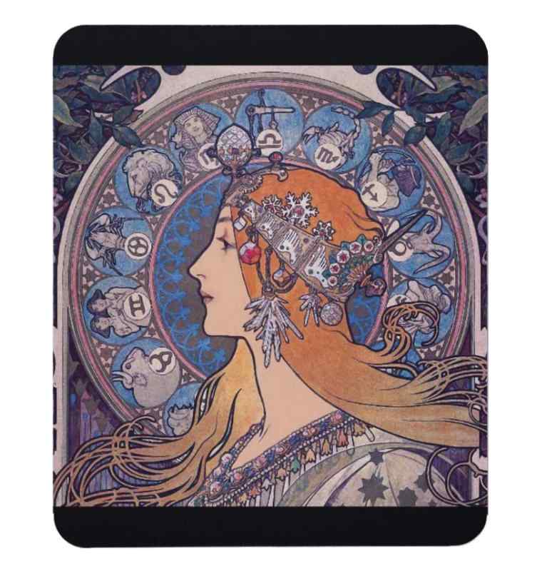 アルフォンス・ミュシャ『 黄道12宮 』のマウスパッド：フォトパッド（世界の名画シリーズ）