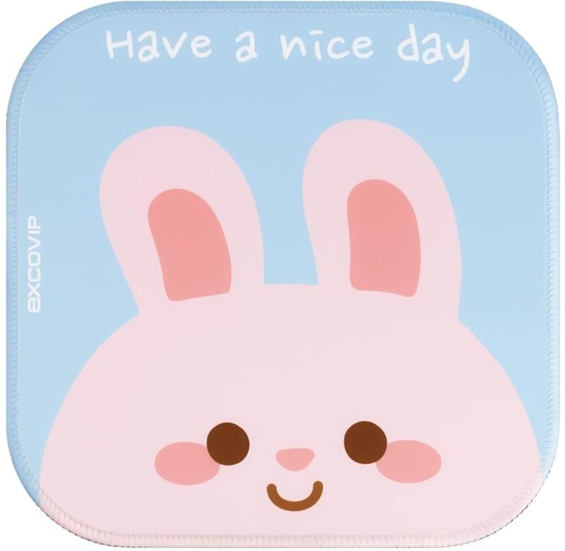 EXCOVIP マウスパッド かわいい 省スペース 正方形 小型 220mm×220mm×3mm 動物 アニマルゲーム ゲーミング 事務作業 オフィス 高耐久 ふち縫い 裏面滑り止め