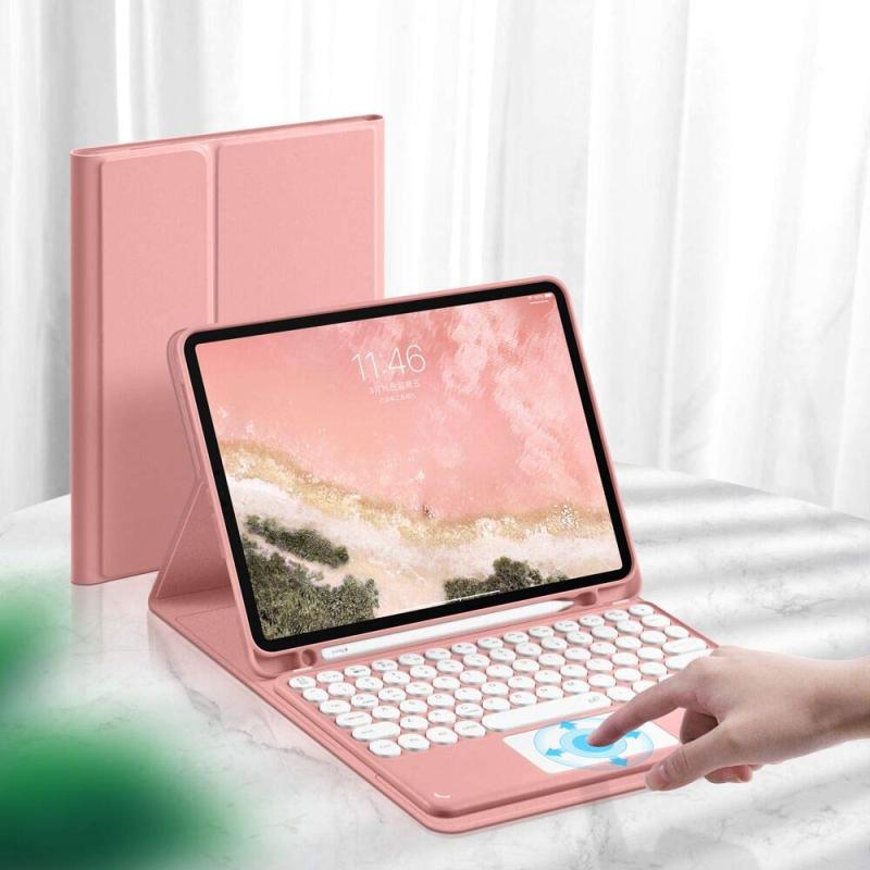 可愛い iPad 10 2022 iPad 8 7 6 5 Air5 Air4 Air3 Pro 10.5 11 キーボード ケース タッチパッド付き 丸型キー アイパッド 10.2 10.9 分離式 Bluetoothキーボード付き カバー マウス機能