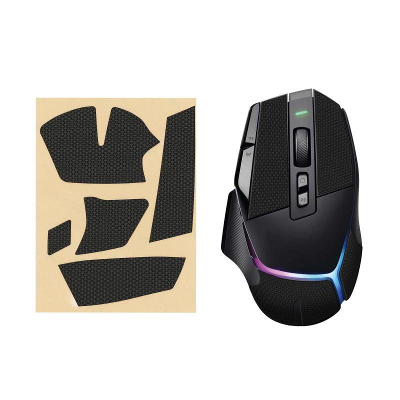 kwmobile マウスグリップ Logitech G502 X PLUS対応 グリップテープ - 滑り止め カット済 厚さ0.5mm 黒色