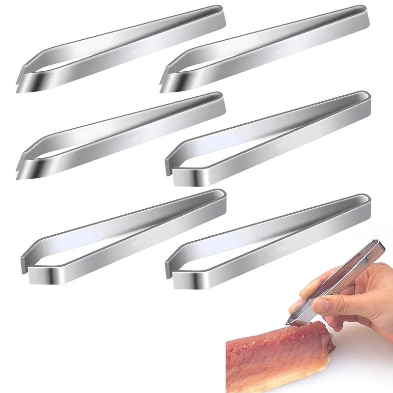 Coollooda 骨抜き 魚 魚ボーンピンセット ステンレス 6本セット 魚の骨取り ピンセット 毛抜き 調理器..