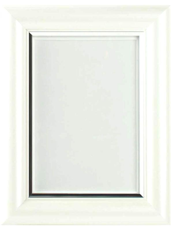 遺影 ホワイト 白色 額縁 肖像額 葬儀用S判写真 透明ガラス ネクタイスタンド立て L版写真 [並行輸入品]