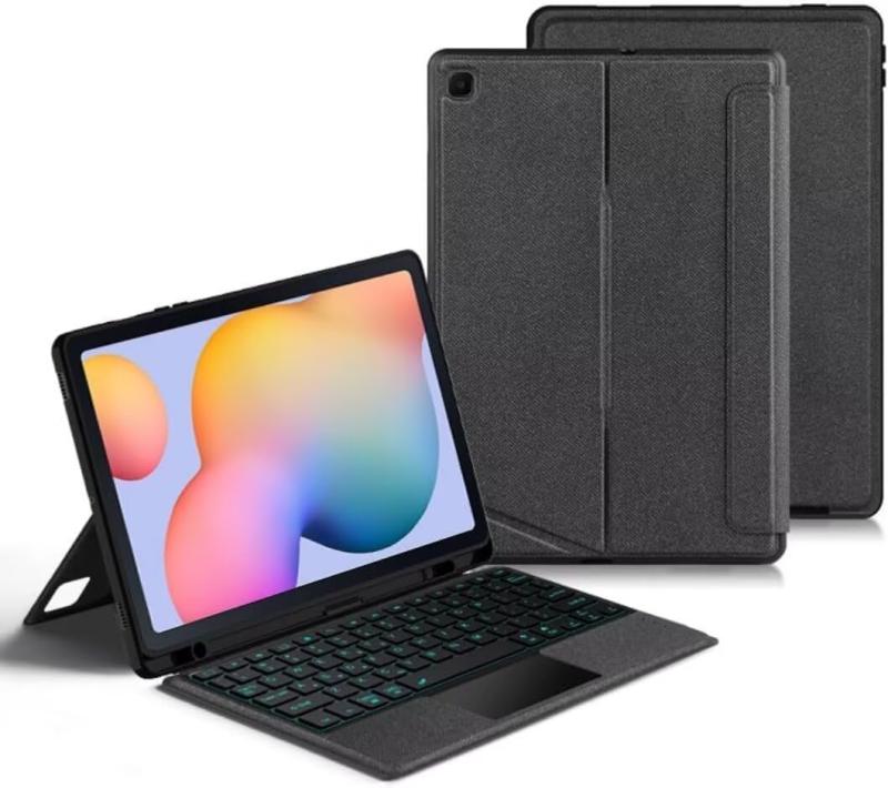 縦/横置き対応Tab S10+/Tab S9 FE+/Tab S9+ 12.4インチキーボード ケース タッチパッド バックライト付き マグネット式 ケース Tab S10+/Tab S9 FE+/Tab S9+ 12.4インチキーボードケース 角度を自