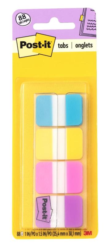 Rakuten - ポストイットタブ、1インチソリッド、アクア、イエロー、ピンク、バイオレット、22/カラー