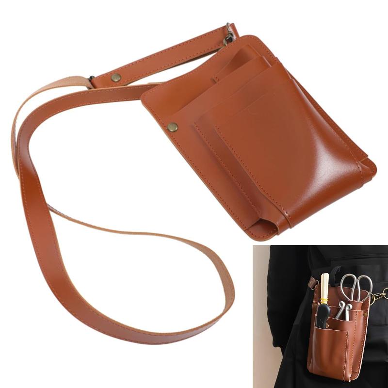 ガーデニングポーチ 剪定鋏ポーチ 革 シザーケース バッグ 園芸 花屋 美容師 ウエストポーチ 剪定用具..