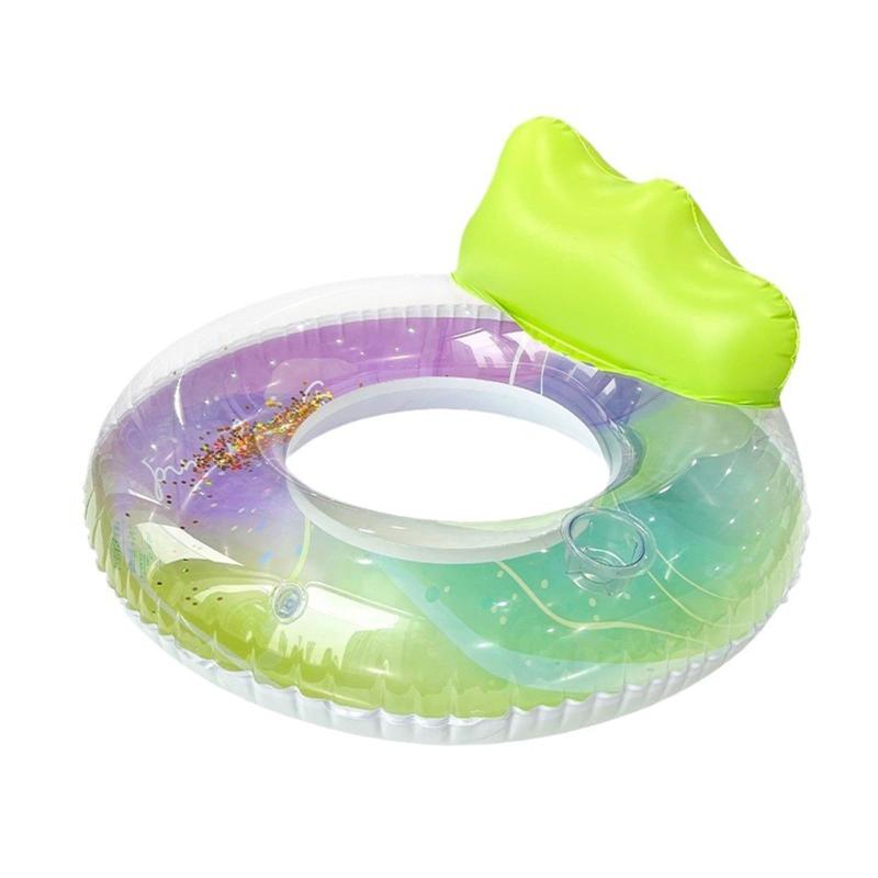 浮き輪 フロート マット 大人用 子供 14歳以上 PVC 水上ハンモック キラキラ レインボー オーロラ U型 O型 ウォーターソファー ドリンクホルダー付き フロートボート 浮き具 海 プール 水遊び