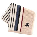 ブルックス ブラザーズ タオルハンカチ ツイル調 ストライプ (アイボリー) 紳士 メンズ タオル ハンドタオル 約25cm 125055-0014-01