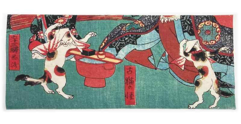 古今東西 浮世絵 手ぬぐい 歌川国芳 五十三駅 岡崎