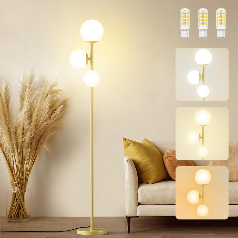 フロアライト フロアスタンド 3灯 間接照明 スタンドライト 電気スタンド led ランプ 2700K/4500K/6500K調色 照明スタンド 操作&amp;組..