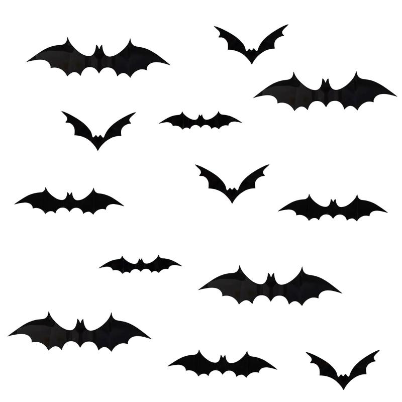 ハロウィン 飾り コウモリ ステッカー 3D立体 ハロウィンコウモリ ウォールステッカー 装飾 部屋 飾り 窓飾り 学園祭 パーティー 小物 ハロウィン装飾 壁紙シール お部屋飾 60枚セット(3)