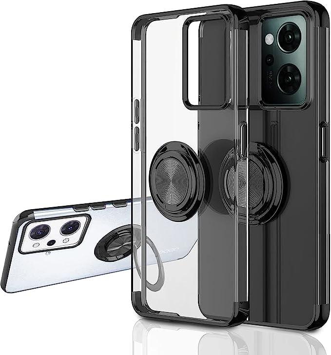 [Kawasina] OPPO Reno9 A ケース リング OPPO Reno7 A ケース リング付き OPG04耐衝撃 透明 軽量 薄型 オッポ リノ7 A ケース ソフトメッキ加工 取り出し易い 背面クリア