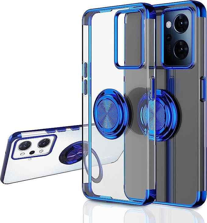 PON卓ショップの[Kawasina] OPPO Reno9 A ケース リング OPPO Reno7 A ケース リング付き OPG04耐衝撃 透明 軽量 薄型 オッポ リノ7 A ケース ソフトメッキ加工 取り出し易い 背面クリア｜アングル2